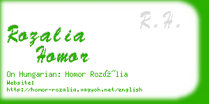 rozalia homor business card